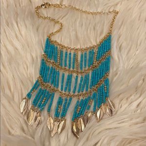 Teal and gold amrita singh necklace